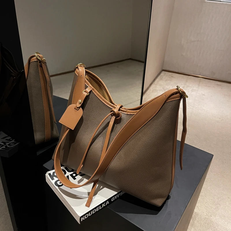 Vintage Women Composite Bag Autumn Winter Large Capacity Shoulder Bags