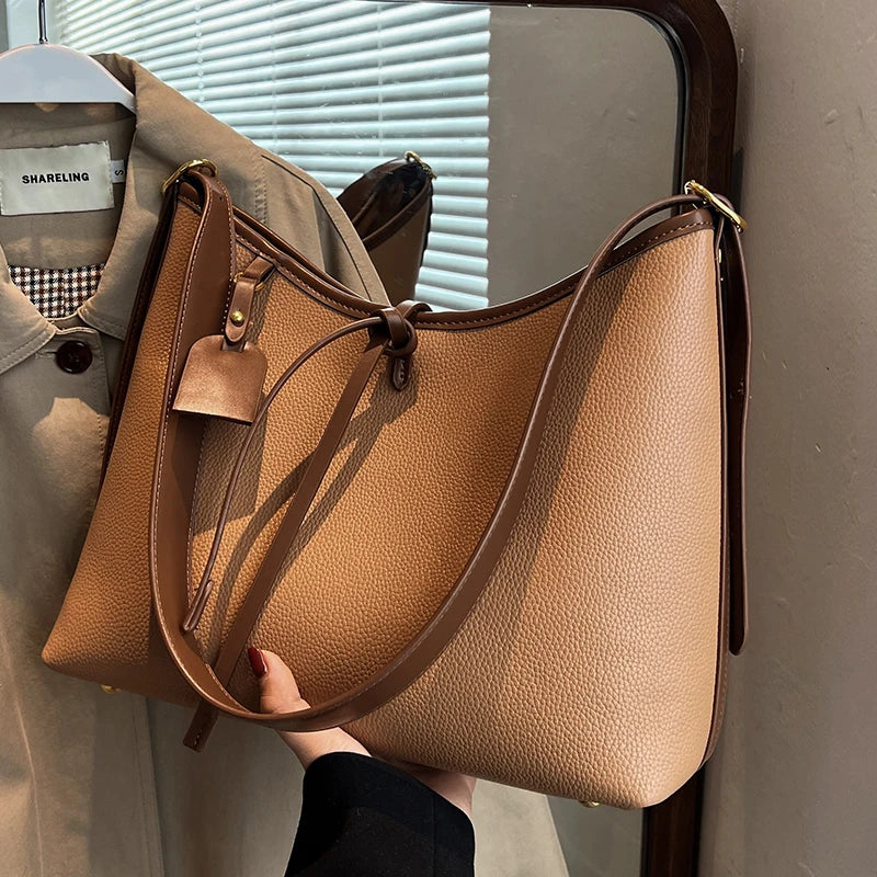 Vintage Women Composite Bag Autumn Winter Large Capacity Shoulder Bags