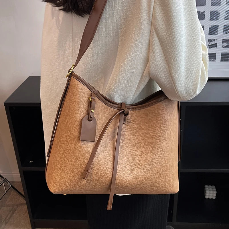 Vintage Women Composite Bag Autumn Winter Large Capacity Shoulder Bags