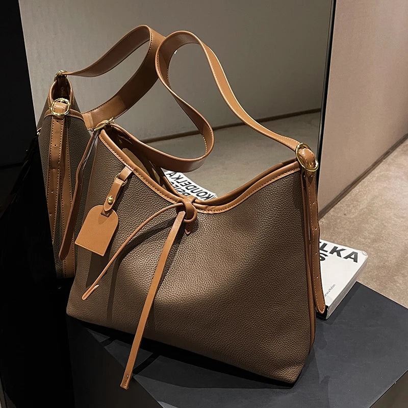 Vintage Women Composite Bag Autumn Winter Large Capacity Shoulder Bags