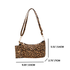 Leopard Print Crossbody Bag - Vintage Women's Shoulder Purse