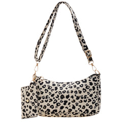 Leopard Print Crossbody Bag - Vintage Women's Shoulder Purse
