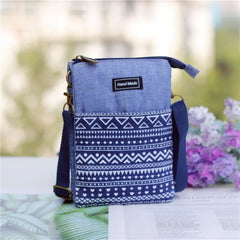 Vintage Women Crossbody Shoulder Bag Cotton Phone Purses Small Canvas Messenger