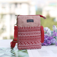Vintage Women Crossbody Shoulder Bag Cotton Phone Purses Small Canvas Messenger