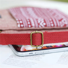 Vintage Women Crossbody Shoulder Bag Cotton Phone Purses Small Canvas Messenger