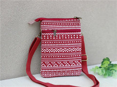 Vintage Women Crossbody Shoulder Bag Cotton Phone Purses Small Canvas Messenger