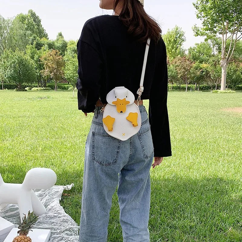 Vintage Duck Shape PU Leather Shoulder Crossbody Messenger Bag