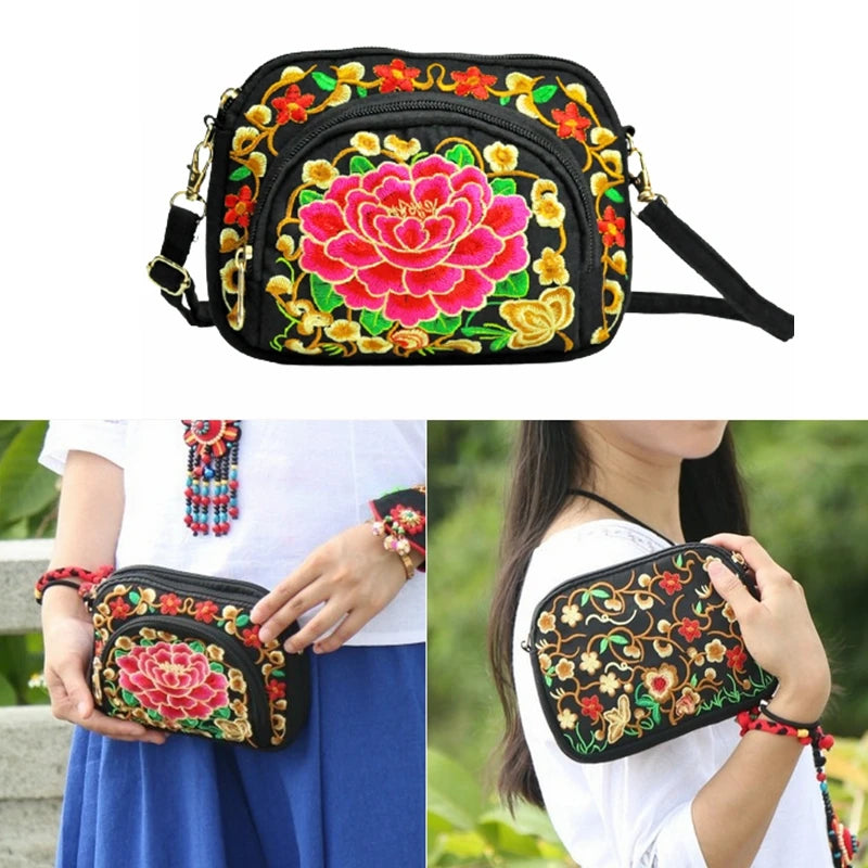 Vintage Hmong Tote Messenger Ethnic Shoulder Bag Boho