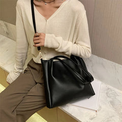 Vintage Women Handbag PU Leather Bucket Ladies Shoulder Bags