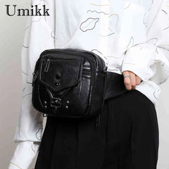 Vintage Women PU Leather Crossbody Bag Solid Phone Pouch