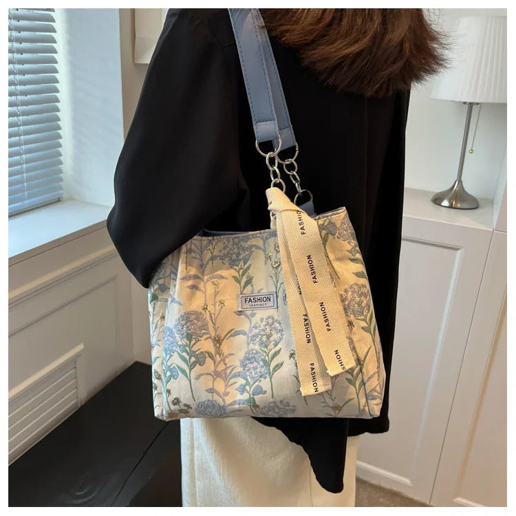 Vintage Women Handbag Canvas Shoulder Bag Ladies Casual Large