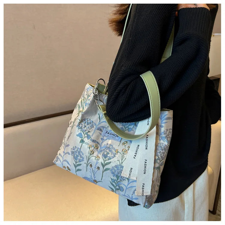 Vintage Women Handbag Canvas Shoulder Bag Ladies Casual Large