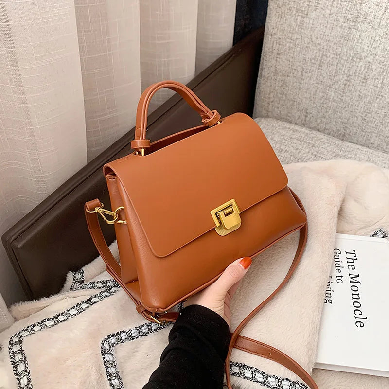 Vintage Women Handbags All-match Square Shoulder Bag Ladies Texture Messenger Ba