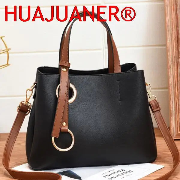 Vintage Leather Bucket Handbags Large Capacity