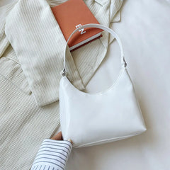 Vintage Women Patent Shoulder Underarm Bag PU Leather Casual Mini Tote Bag