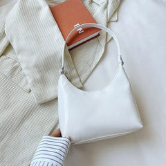 Vintage Women Patent Shoulder Underarm Bag PU Leather Casual Small Hob
