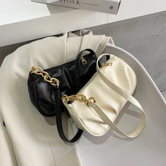Vintage Women Pleated Chain Shoulder Bag Small Handbag Purse