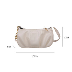 Vintage Women Pleated Chain Shoulder Bag Small Handbag Purse