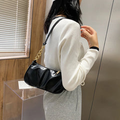 Vintage Women Pleated Chain Shoulder Bag Small Handbag Purse
