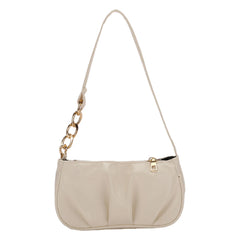 Vintage Women Pleated Thick Chain Shoulder Underarm Bag Casual All-match