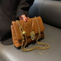 Vintage Women Shoulder Bag Plaid Crossbody Bag Chain All-match Girl's Purse