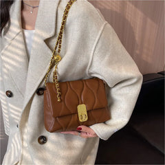 Vintage Women Shoulder Bag Plaid Crossbody Bag Chain All-match Girl's Purse