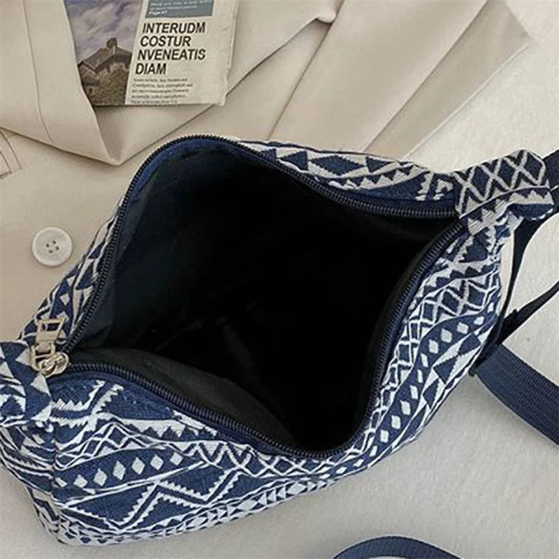 Vintage Bohemian Elephant Print Crossbody Bag