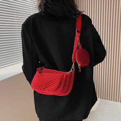 Vintage Women Shoulder Bag Chain Sling Bag 3 Bag Set Wallet