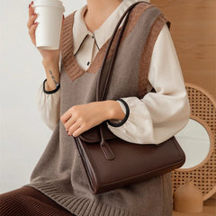 Vintage Women Shoulder Bag PU Leather Tote Handbags Female Shoulder Hand Bag