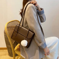 Vintage Women Shoulder Bag PU Leather Tote Handbags Female Shoulder Hand Bag
