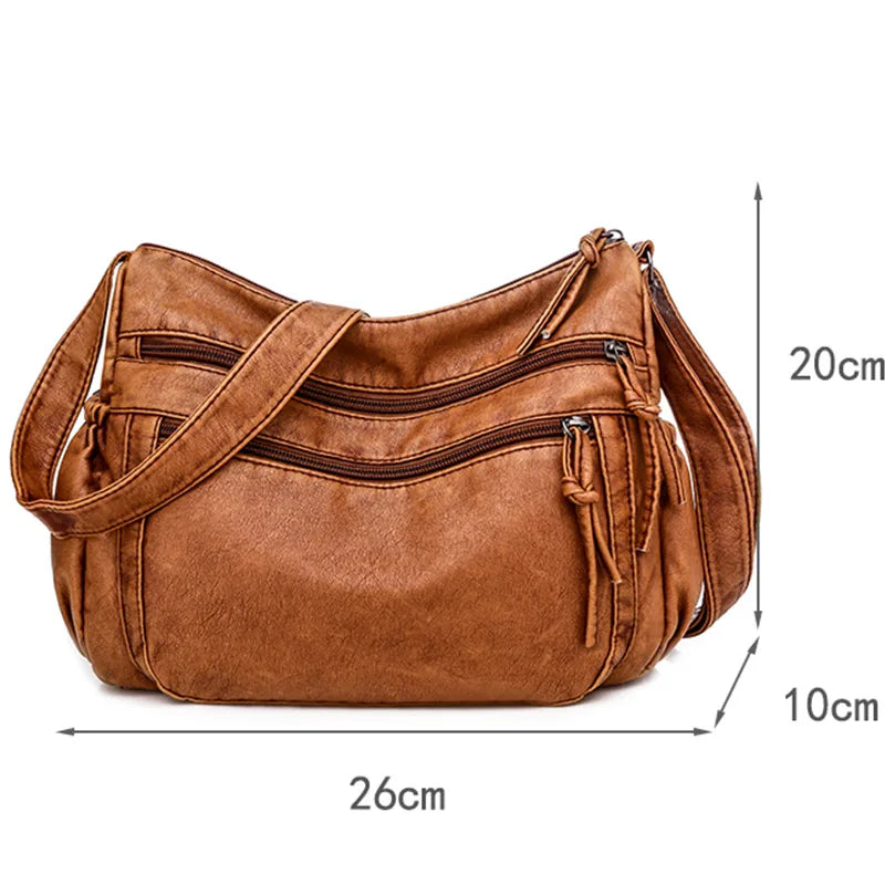 Vintage Women Shoulder Bag Pu Leather Crossbody Bag Lady Handbag