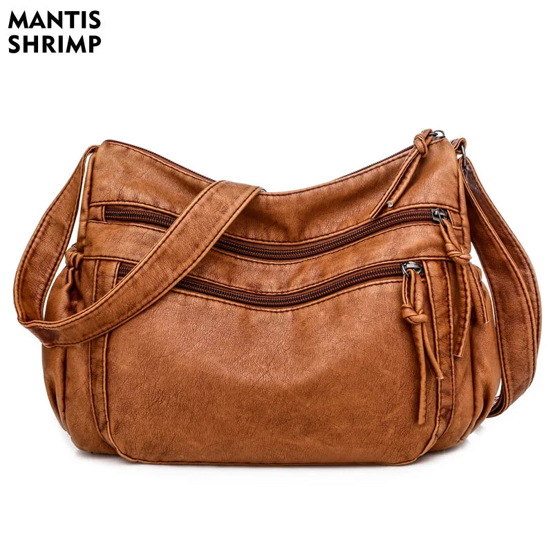 Vintage Women Shoulder Bag Pu Leather Crossbody Bag Lady Handbag