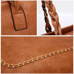 Vintage Women Shoulder Bag PU Leather Handbags Tote Large Capacity Crossbody