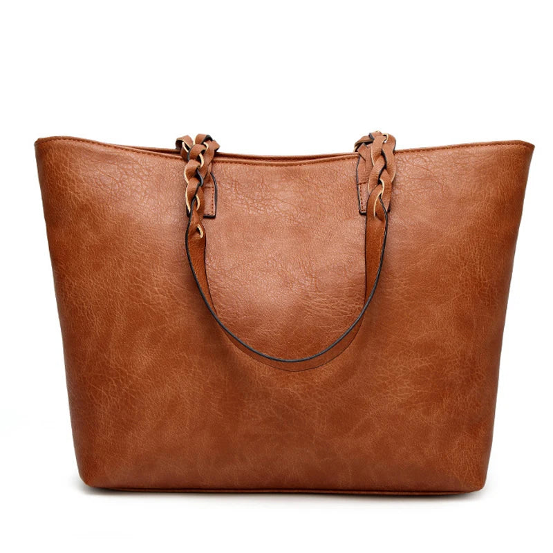 Vintage Women Shoulder Bag PU Leather Handbags Tote Large Capacity Crossbody
