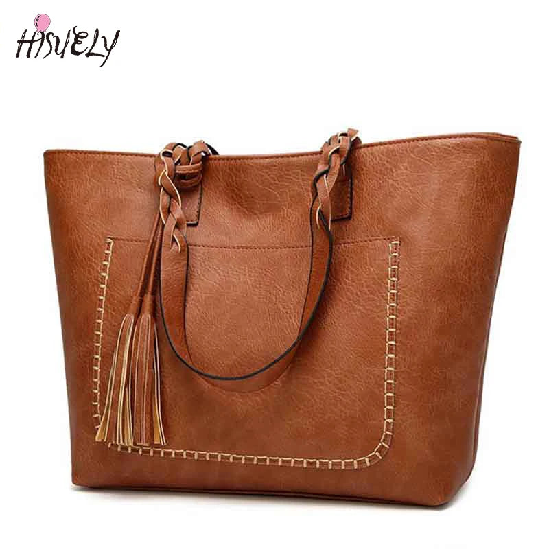 Vintage Women Shoulder Bag PU Leather Handbags Tote Large Capacity Crossbody