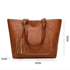 Vintage Women Shoulder Bag PU Leather Handbags Tote Large Capacity Crossbody