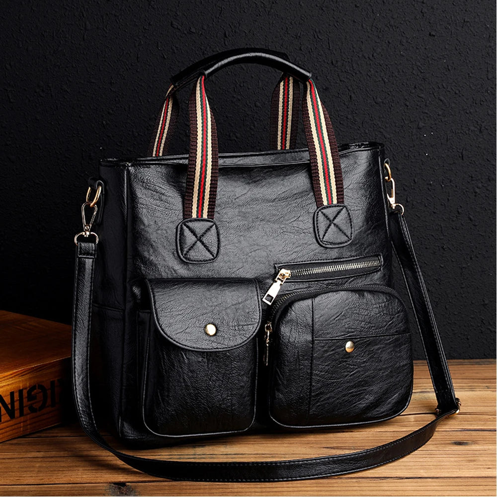 Vintage Women Shoulder Bags Handbags Women Tote Bags Soft Leather