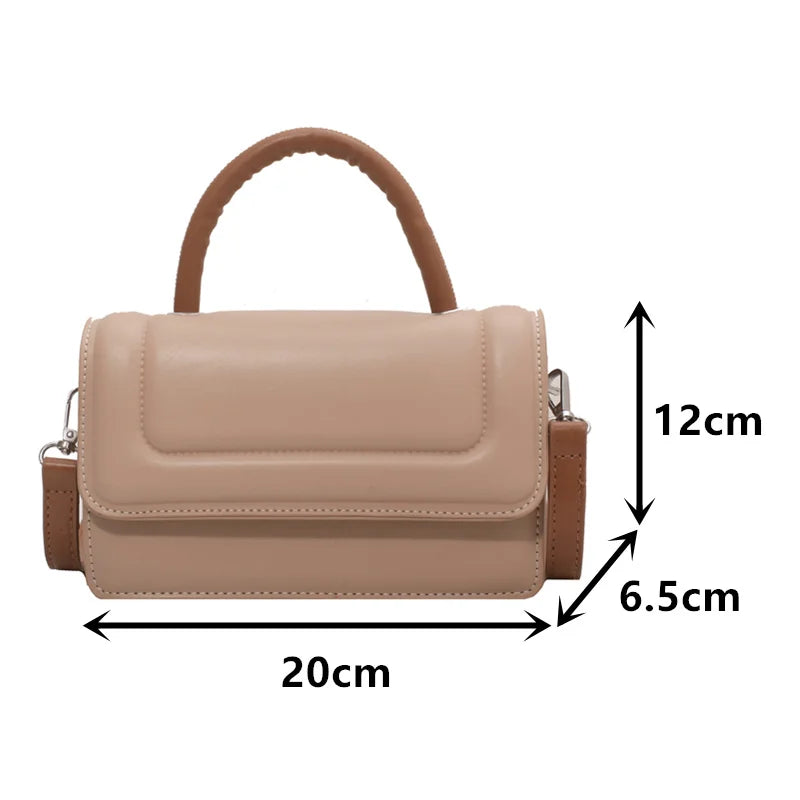 Vintage Women Shoulder Bags Top Handle Bag Solid Leather Messenger Handbag