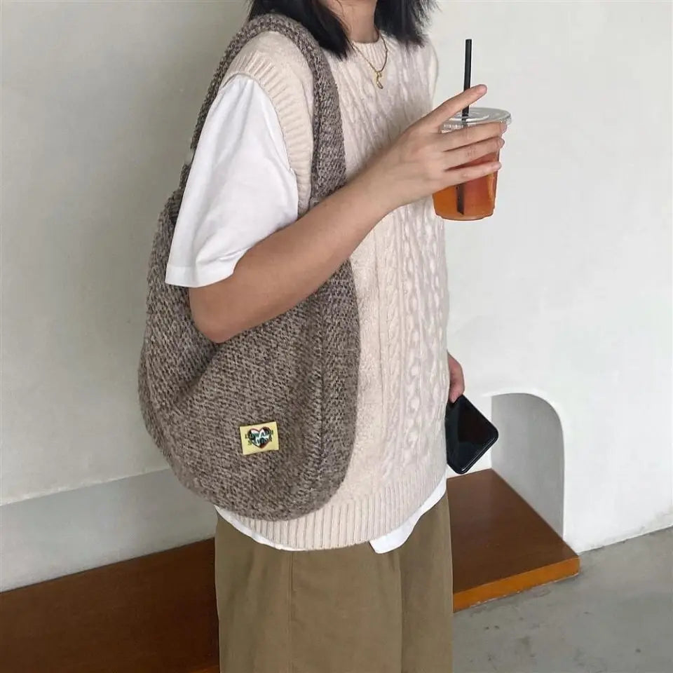 Vintage Women Shoulder Bags Crossbody Totes Mori-girl Harajuku Large Handbags Re