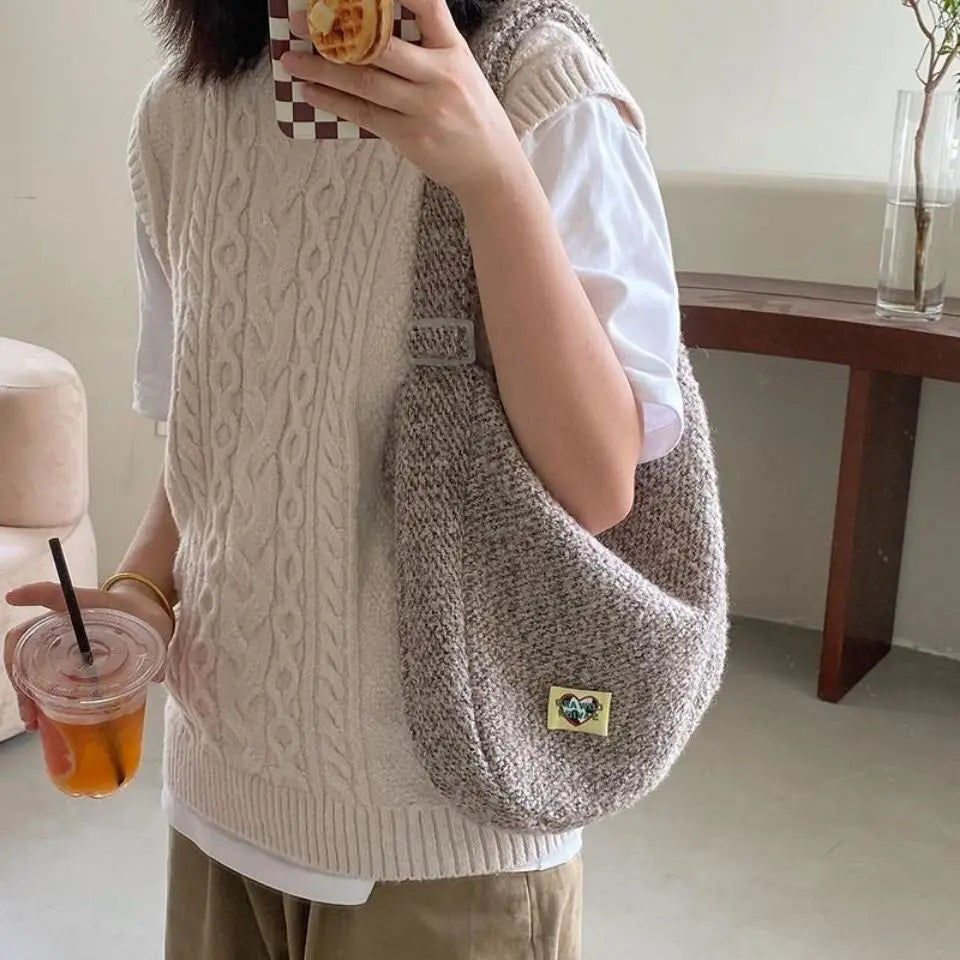 Vintage Women Shoulder Bags Crossbody Totes Mori-girl Harajuku Large Handbags Re