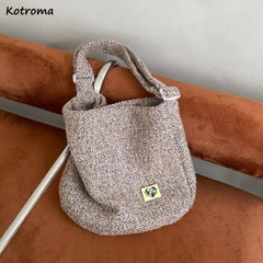 Vintage Women Shoulder Bags Crossbody Totes Mori-girl Harajuku Large Handbags Re