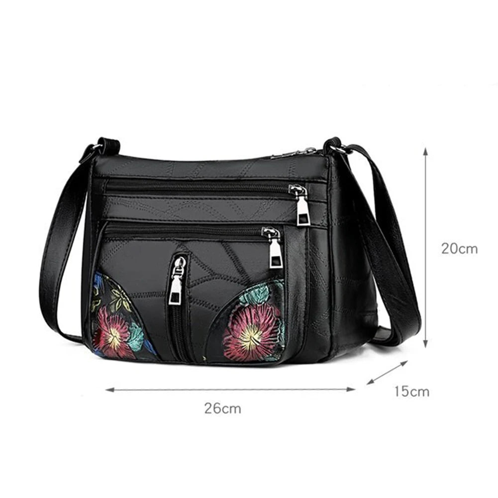Vintage Flower Print Women Shoulder Messenger Mummy Handbags Totes Crossbody
