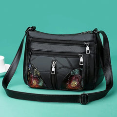 Vintage Flower Print Women Shoulder Messenger Mummy Handbags Totes Crossbody