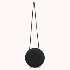 Vintage Round Crossbody Bag Woven Beach Shoulder Bag