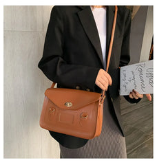 Vintage Women Handbag Preppy Student Shoulder Bag PU Leather Female Crossbody Ba