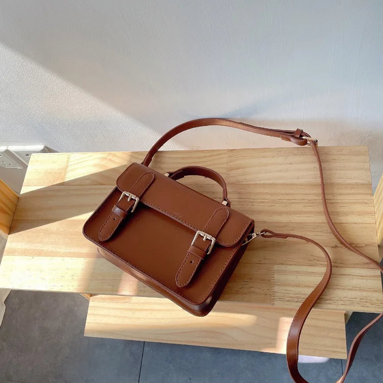 Vintage Small Female Shoulder Bag PU Leather Totes Girl Messenger Bags