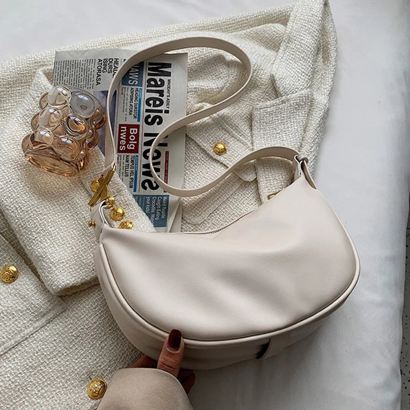 Vintage Women's Bag Pu Leather Zipper Casual Shoulder Bags Handbag