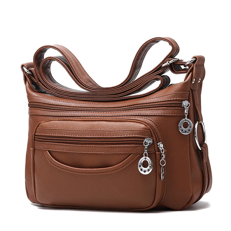 Vintage Women's Bags PU Leather Shoulder Bags Messenger Tote Casual Handbags