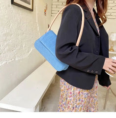 Vintage Denim Shoulder Bag for Women Girls Small Tote Purse Handbags