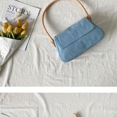 Vintage Denim Shoulder Bag for Women Girls Small Tote Purse Handbags